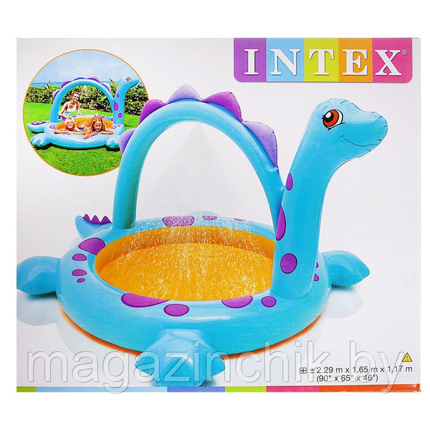 Intex 57437 Детский надувной бассейн Динозаврик с фонтанчиком 229х165х117 см купить в Минске - фото 1 - id-p4370018