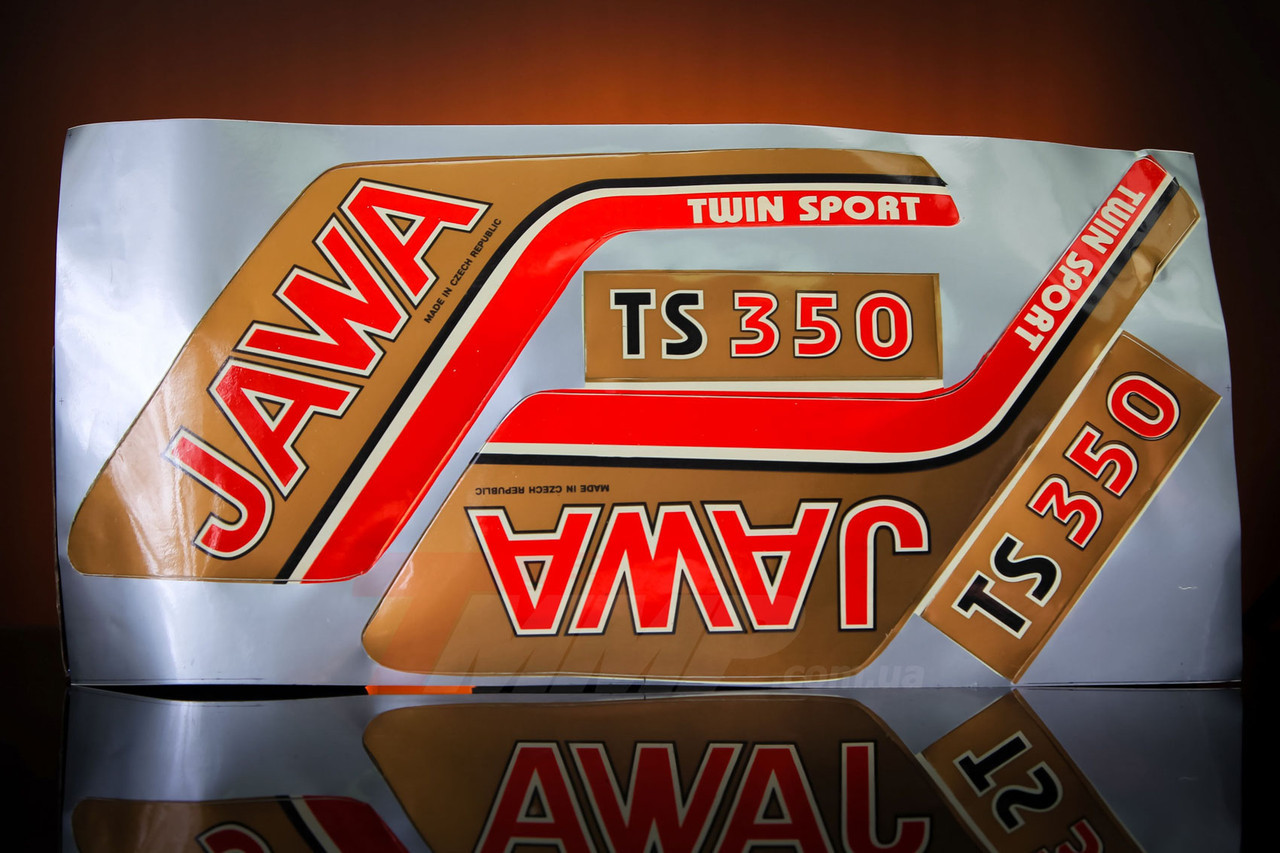 Наклейка &#34;JAWA&#34; (4шт, коричневый) Артикул: I-569 Описание: Наклейка &#34;JAWA&#34; (4шт, коричневый) - фото 1 - id-p155199981