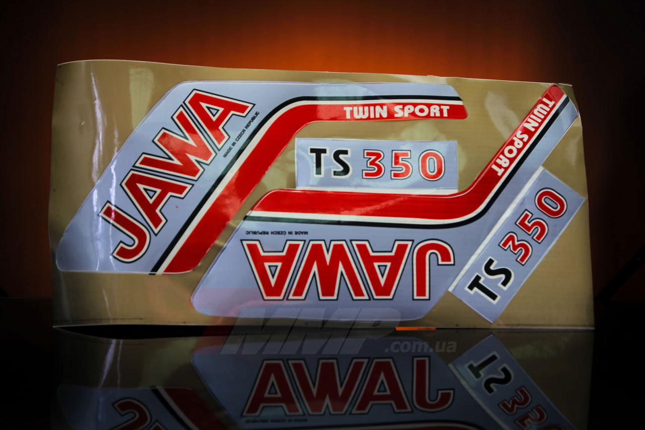 Наклейка &#34;JAWA&#34; (4шт, белый)