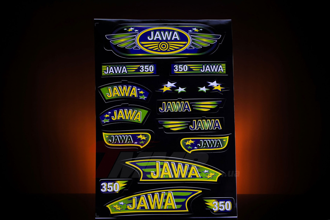 Наклейка &#34;JAWA&#34; (15шт, чёрный) - фото 1 - id-p155200005