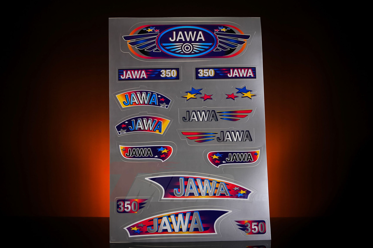 Наклейка &#34;JAWA&#34; (15шт, серый) - фото 1 - id-p155200006