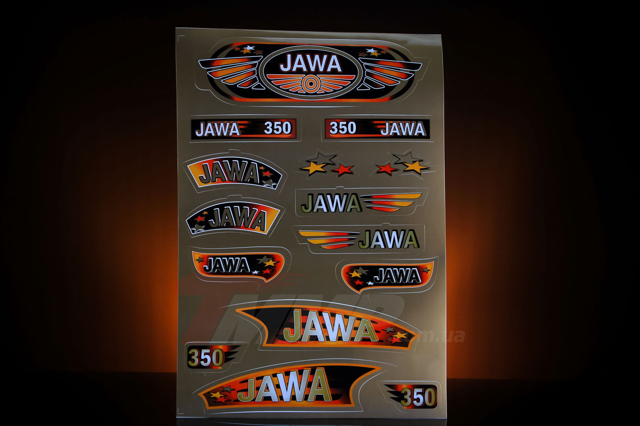 Наклейка &#34;JAWA&#34; (15шт, коричневый) - фото 1 - id-p155200009