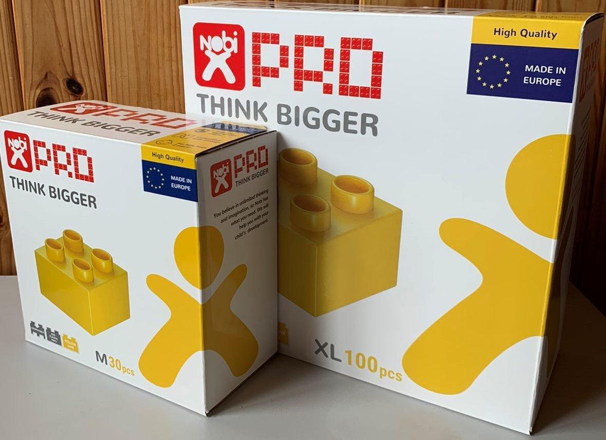 Конструктор-кубики NOBI PRO L 60 деталей желтый (Европа) - фото 4 - id-p155201603