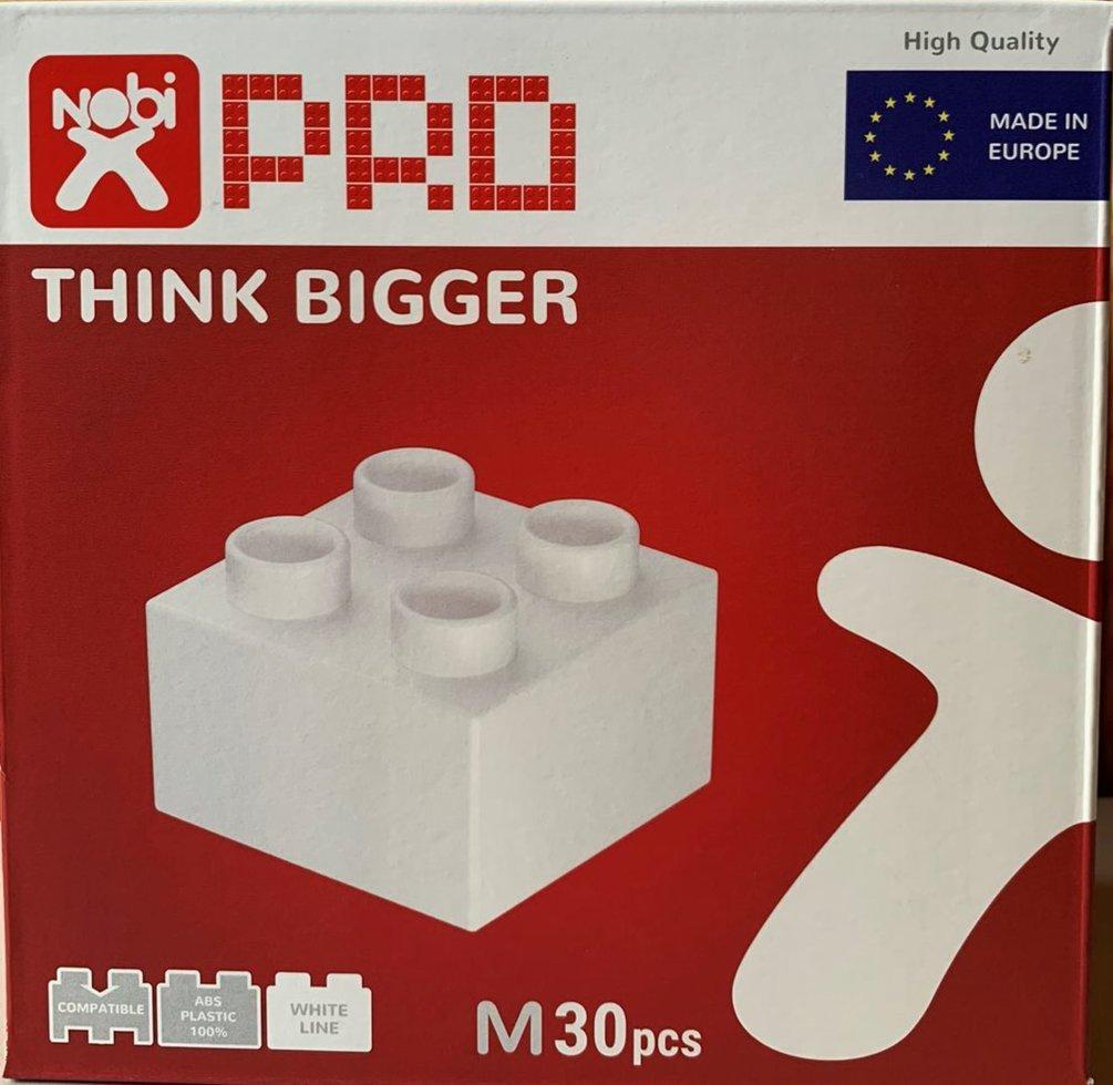 Конструктор-кубики NOBI PRO M 30 деталей белый (Европа) - фото 1 - id-p155201605