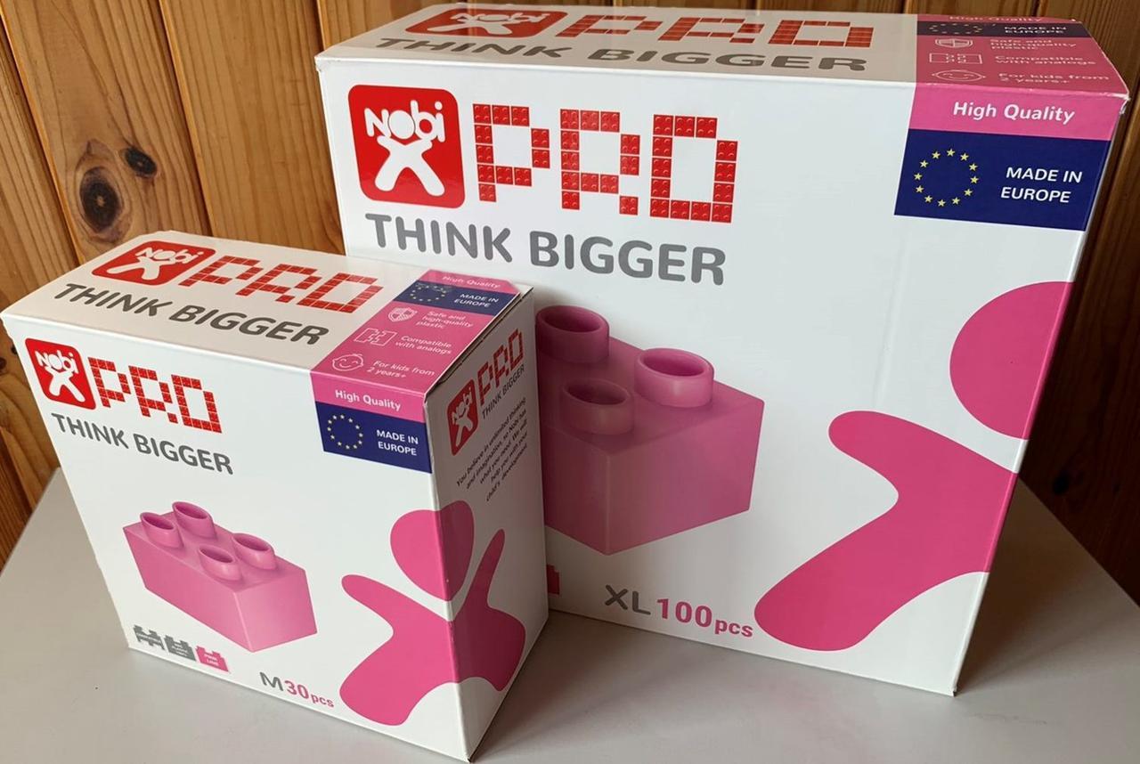 Конструктор-кубики NOBI PRO M 30 деталей розовый (Европа) - фото 4 - id-p155201606
