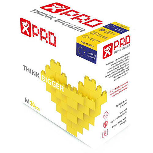 Конструктор-кубики NOBI PRO M 30 деталей желтый (Европа) - фото 3 - id-p155201610