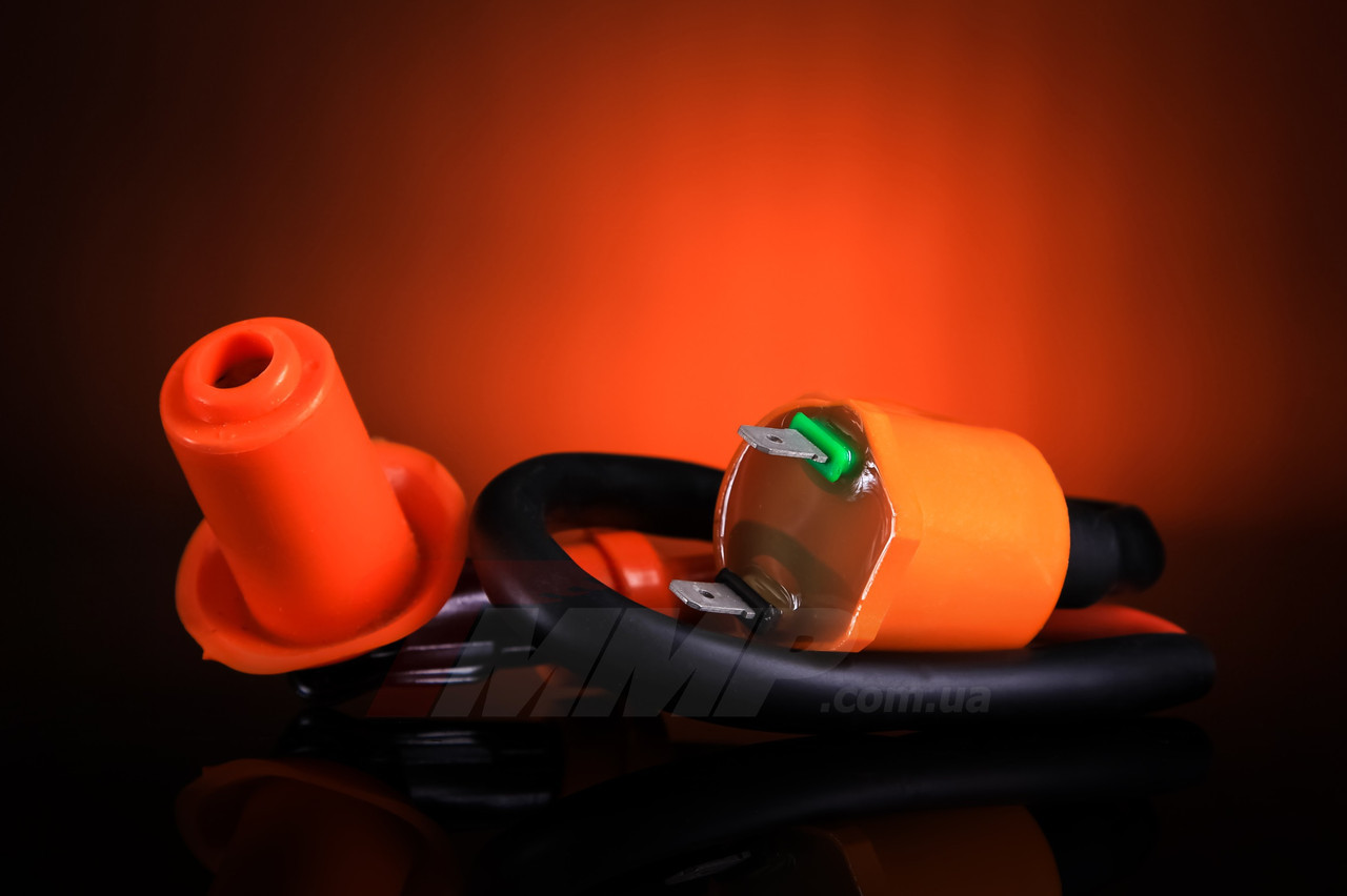 Катушка зажигания YABEN с насвечником и проводом оранжевая ( Racing part ) качество - фото 1 - id-p155204304