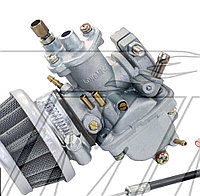Карбюратор веломотора с регулировкой заслонки (+2 троса+ регулятор заслонки и блок руля) 50/60/80 см3