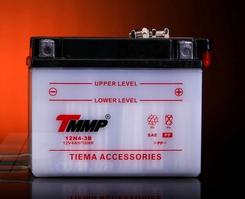 Аккумулятор 12V4a.h. сухозаряженный с электролитом TMMP - фото 1 - id-p155205430