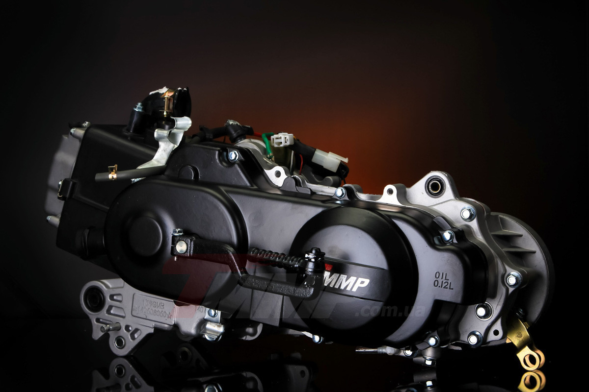 Двигатель для скутера - 80 куб 47мм 139qmb под 10ое колесо длинный вал, 2 амортизатора - фото 1 - id-p155205475