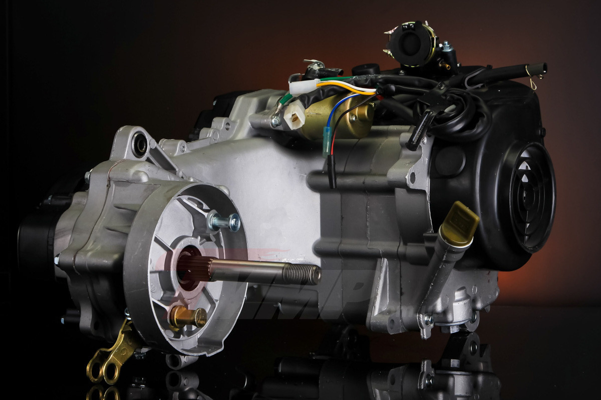 Двигатель для скутера - 80 куб 47мм 139qmb под 10ое колесо длинный вал, 2 амортизатора - фото 2 - id-p155205475