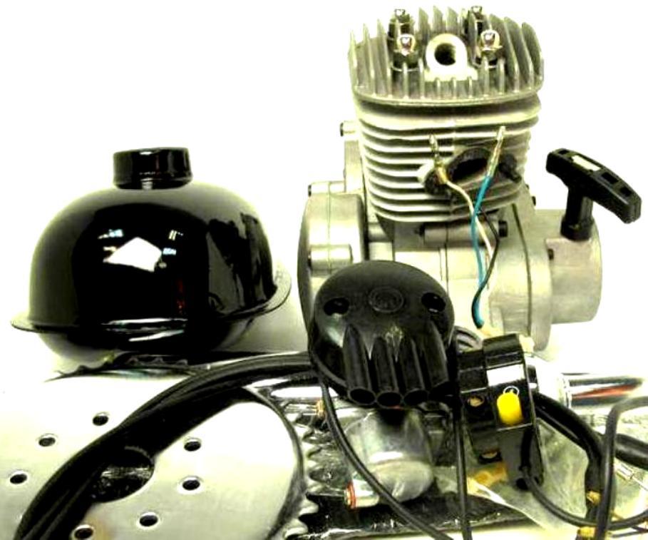 Веломотор дырчик 80сс (вело мотор) в сборе с ручным стартером 80 см3 - фото 1 - id-p155203517