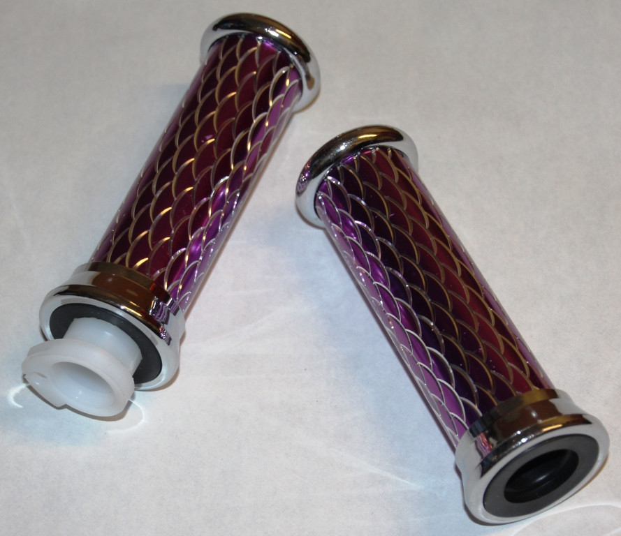 Ручки руля алюминиевые малиновые - фото 1 - id-p155203549