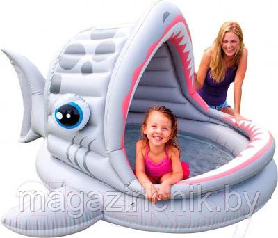 Детский надувной бассейн Акула с навесом Intex 57120, надувное дно 201x198x109 см купить в Минске - фото 3 - id-p14141766