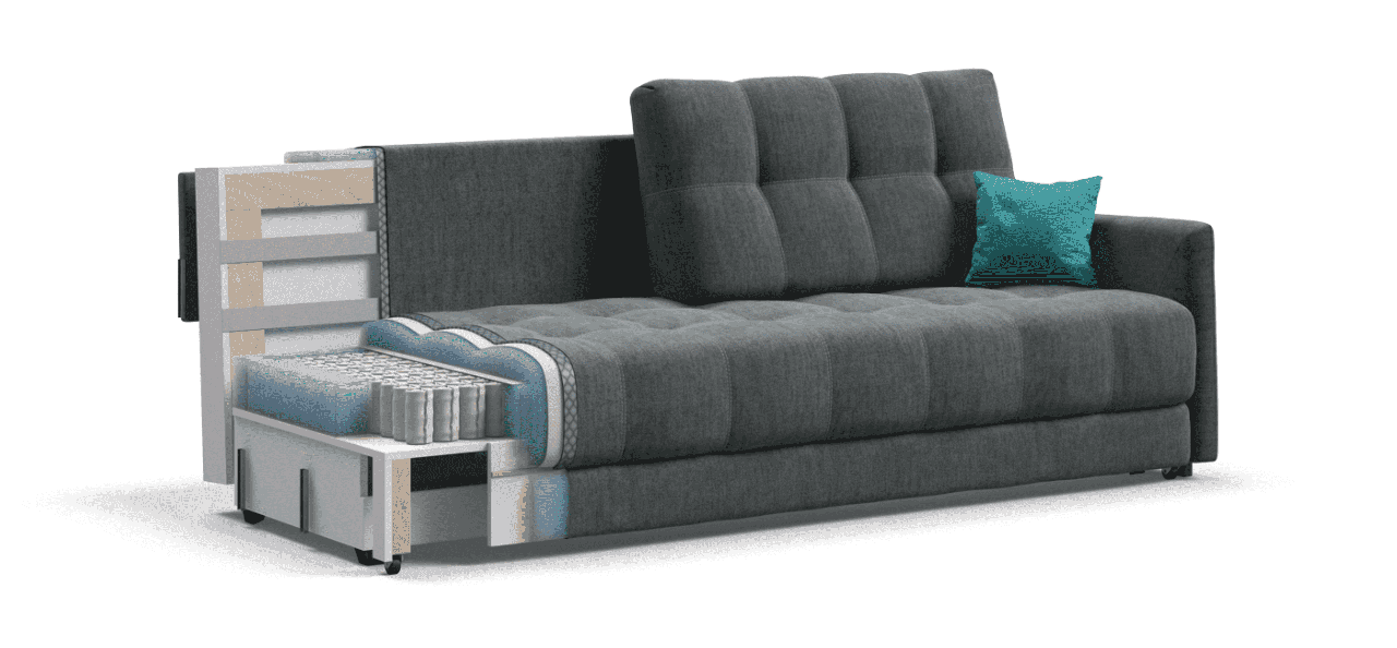 BOSS 2.0 LOFT диван велюр Monolit серый - фото 4 - id-p155219017