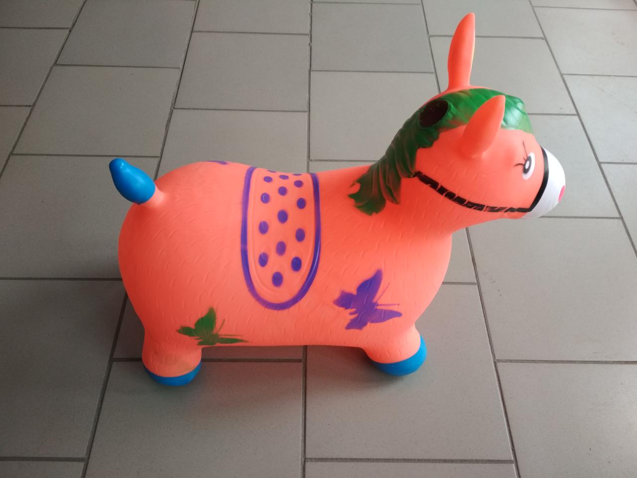 Детский прыгун резиновый музыкальный "Лошадка" ( салатовый, розовый, красный, оранжевый ) - фото 4 - id-p155220701
