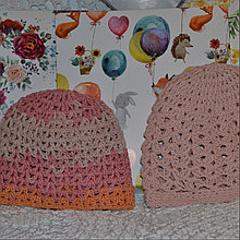 Подарочный комплект : 2 шапки из хлопка