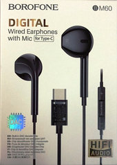 Наушники BOROFONE BM60 Type-C Original series digital earphones (Black)