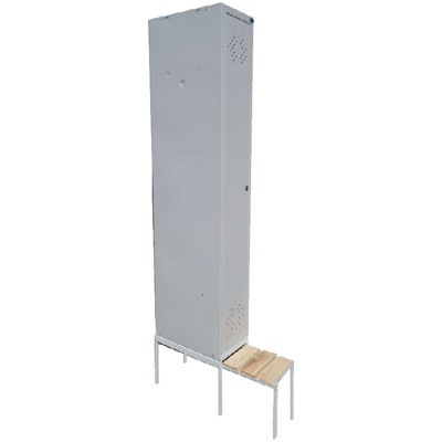 Шкаф для раздевалок ПРАКТИК LS-01 с выдвижной скамейкой Сосна - фото 1 - id-p155242265