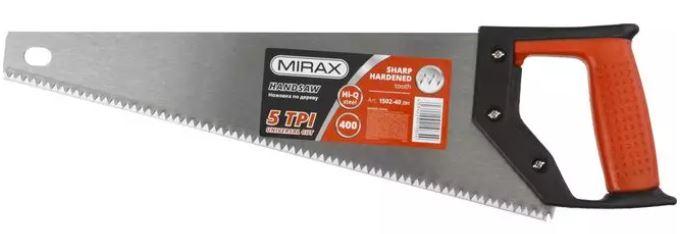 Ножовка по дереву (пила) MIRAX Universal 400 мм, 5 TPI, рез вдоль и поперек волокон, для крупных и с