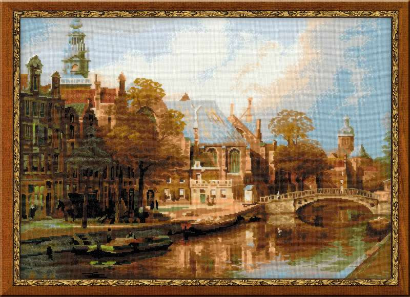 1189 "Амстердам. Старая церковь и церковь Св. Николая Чудотворца" по мотивам картины И. Клинкенберга