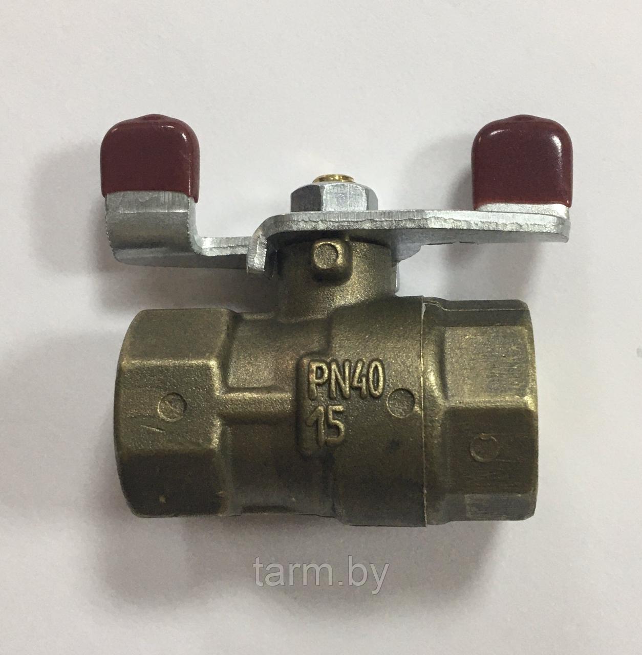 Кран 11б27п Ру40 Ду 15 (1/2") бабочка муфтовый НЗГА