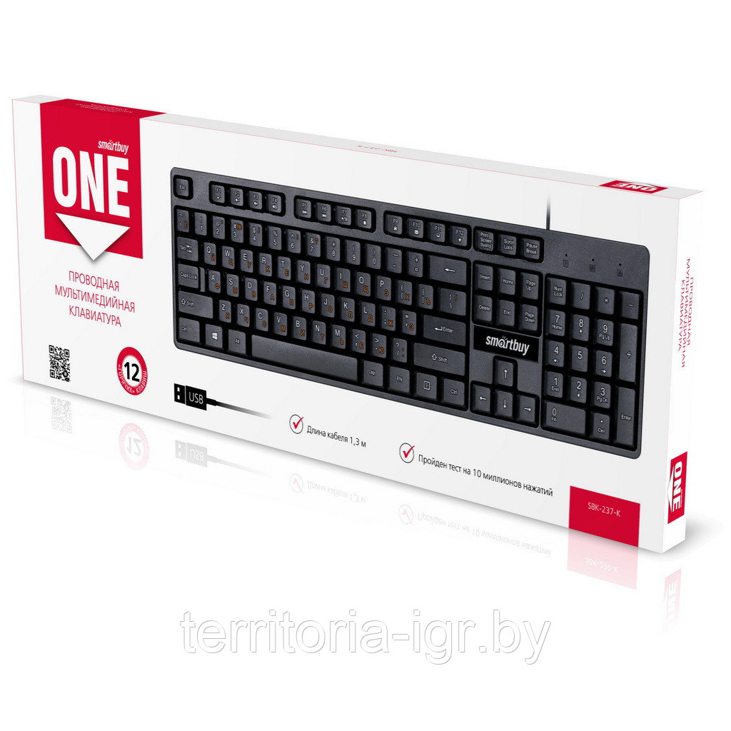 Клавиатура ONE SBK-237-K черный Smartbuy - фото 1 - id-p155268851