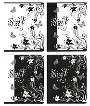 Тетрадь школьная в клетку. 12л, обложка картон, серия Black and White