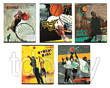 Тетрадь школьная в клетку. 12л, обложка картон, серия Streetball