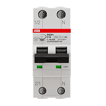 Автомат дифференциального тока DS201 C16 AC30 1P+N C 16A 30MA 6KA 2M, ABB 2CSR255080R1164