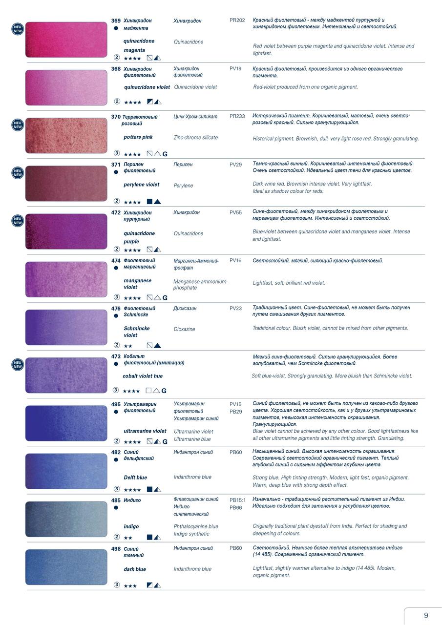 Акварель Schmincke Horadam, туба 5 мл, ультрамарин фиолетовый, ultramarine violet, №495 - фото 5 - id-p155045048