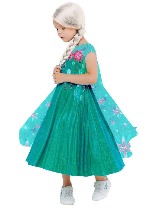 Карнавальный костюм детский Эльза зеленое платье Пуговка 9019 к-21 - фото 2 - id-p155293258