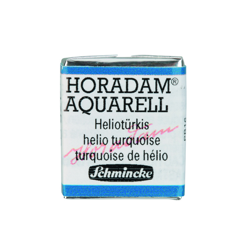 Акварель Schmincke Horadam, полукювета, бирюзовый, helio turquoise, №475