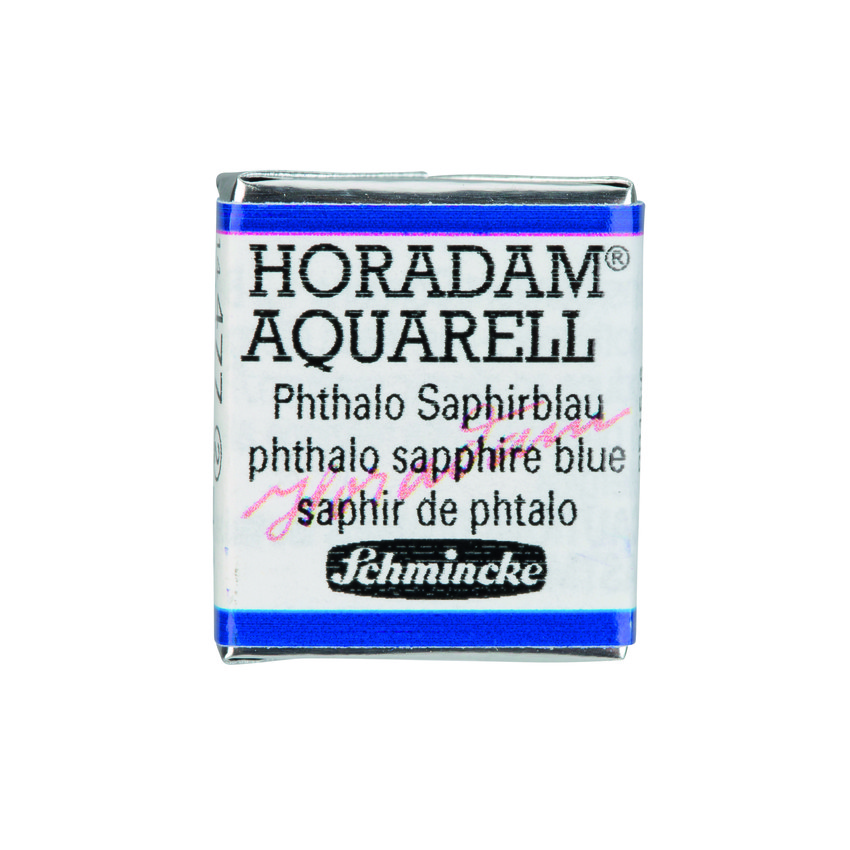 Акварель Schmincke Horadam, полукювета, сапфировый голубой ФЦ, phthalo sapphire blue, №477