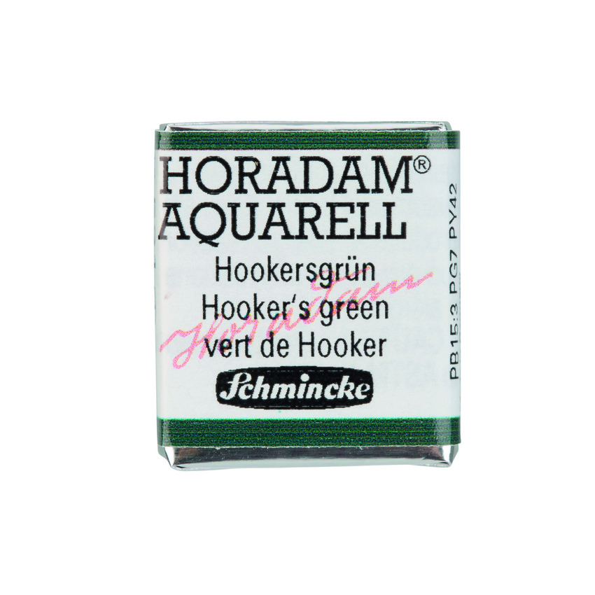 Акварель Schmincke Horadam, полукювета, зеленый Хукера, Hooker's green, №521