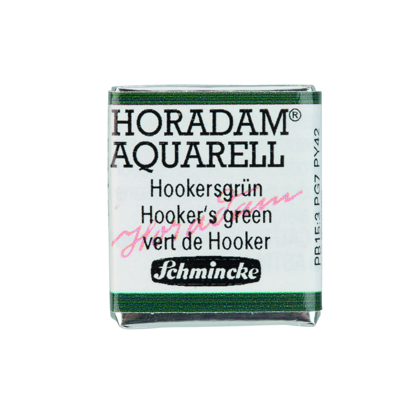 Акварель Schmincke Horadam, полукювета, зеленый Хукера, Hooker's green, №521, фото 1