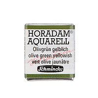 Акварель Schmincke Horadam, полукювета, зеленый оливково-желтый, olive green yellowish, №525