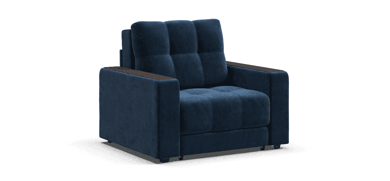 Кресло-кровать BOSS 2.0 велюр Monolit синий - фото 1 - id-p155303547