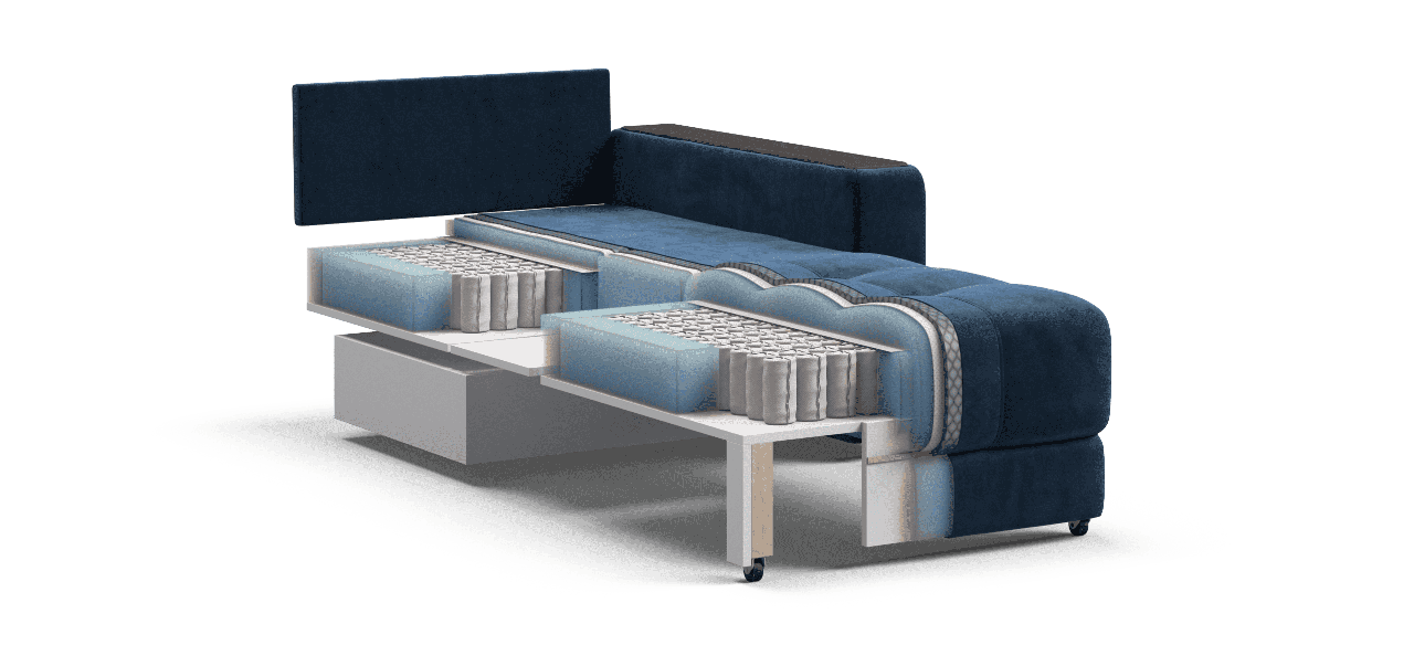 Кресло-кровать BOSS 2.0 велюр Monolit синий - фото 4 - id-p155303547
