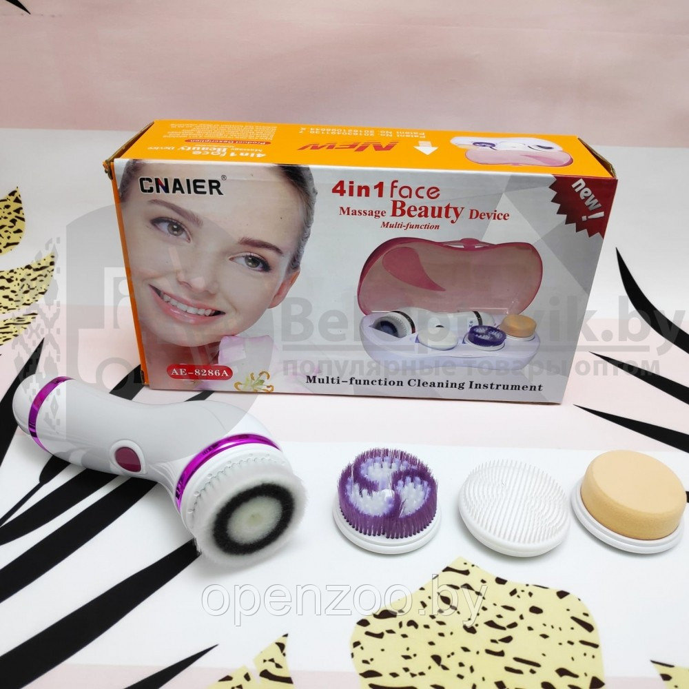 Мультифункциональный массажер уходовый для кожи лица 4 в 1 Мassager Beauty Device АЕ-8286А Бирюза - фото 7 - id-p155304312