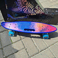 Penny board пенни борд скейтборд (58x16 см), высокопрочный пластик, колеса полиуретан светящиеся