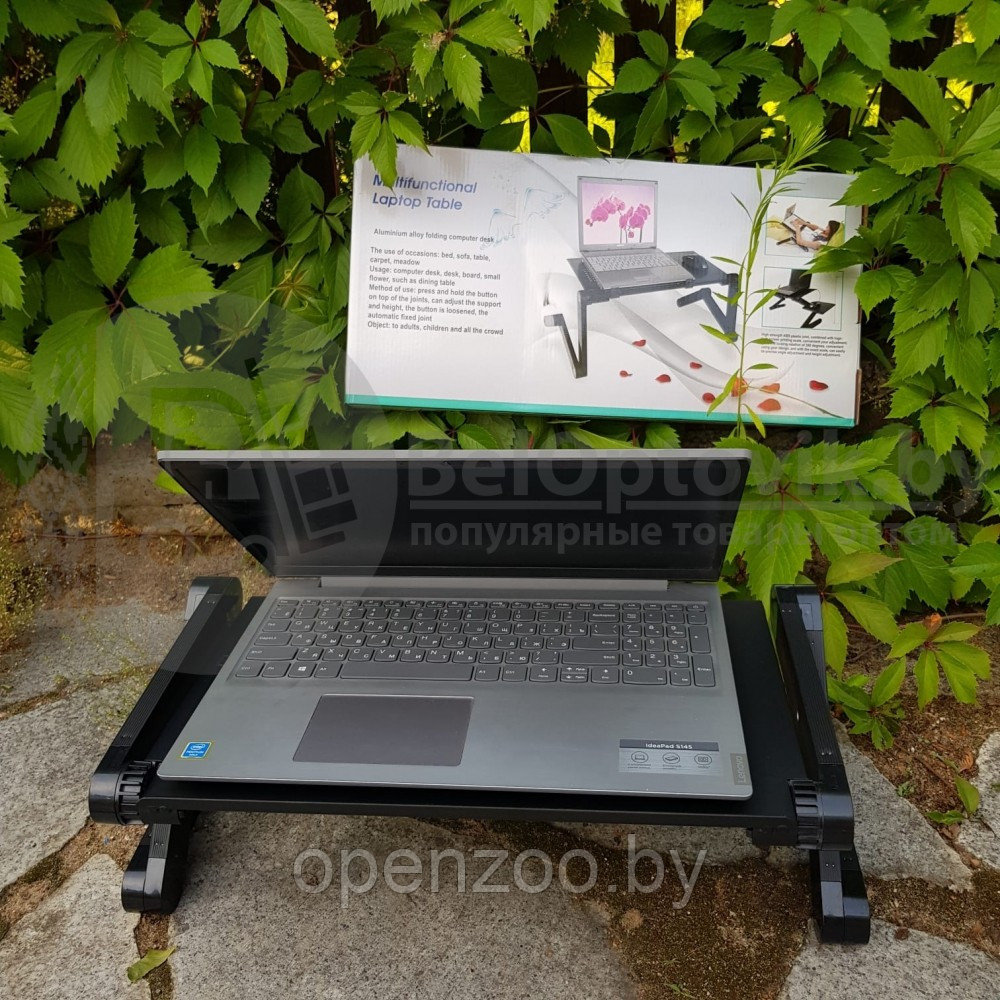 Складной cтолик трансформер для ноутбука Multifunctional Laptop Table T8 с охлаждением, 2 вентилятора (42,0 х - фото 3 - id-p102465454