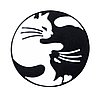 Значок кошки "Инь Янь"  30 х 30 мм, фото 2