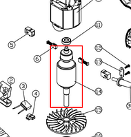 Якорь ротор для RS1250-1AE WORTEX JD2523T-14