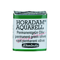 Акварель Schmincke Horadam, полукювета, зеленый оливковый перманентный, permanent green olive, №534