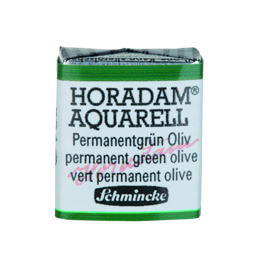 Акварель Schmincke Horadam, полукювета, зеленый оливковый перманентный, permanent green olive, №534 - фото 1 - id-p155321213
