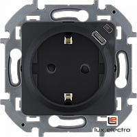 Розетка 2К+З немецкий стандарт 16 А 250 В со встроенным зарядным устройством USB C 1.5А 5В - Legrand INSPIRIA