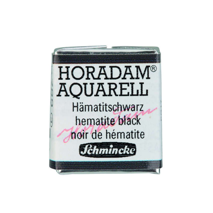 Акварель Schmincke Horadam, полукювета, гематит черный, hematite black, №789