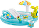 Детский надувной бассейн Интекс Intex 57165 игровой центр Аллигатор с горкой для детей и малышей, фото 4