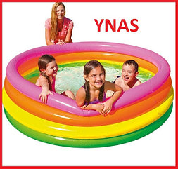 Детский надувной бассейн Интекс Intex 56441 игровой центр Радуга для детей и малышей 168*46 см